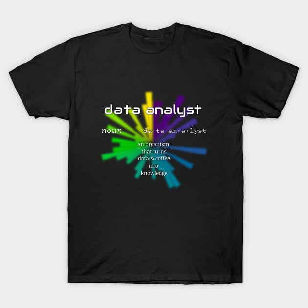 Data Analyst Dictionary Definition | Polar Chart Black T-Shirt by aRtVerse